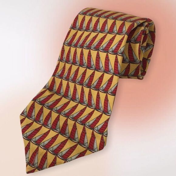 Polo by Ralph Lauren 100% Silk Sailboat Tie - Picture 2 of 8